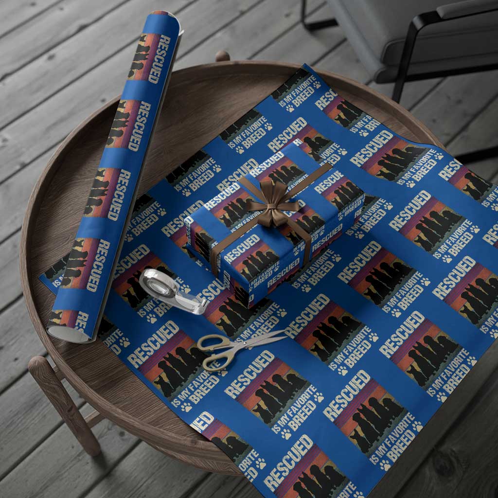 Rescued Is My Favorite Breed Wrapping Paper Roll Adopt A Shelter Pet Cat Dog Adoption Animal Rescue TS10 Blue Print Your Wear