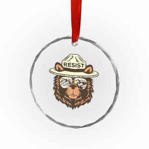 Resist Bear Retro Vintage Crystal Glass Ornament TS02 Print Your Wear