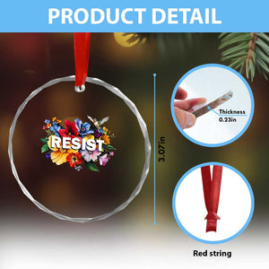 Resist Floral Crystal Glass Ornament Retro Botanical Graphic TS02 Print Your Wear