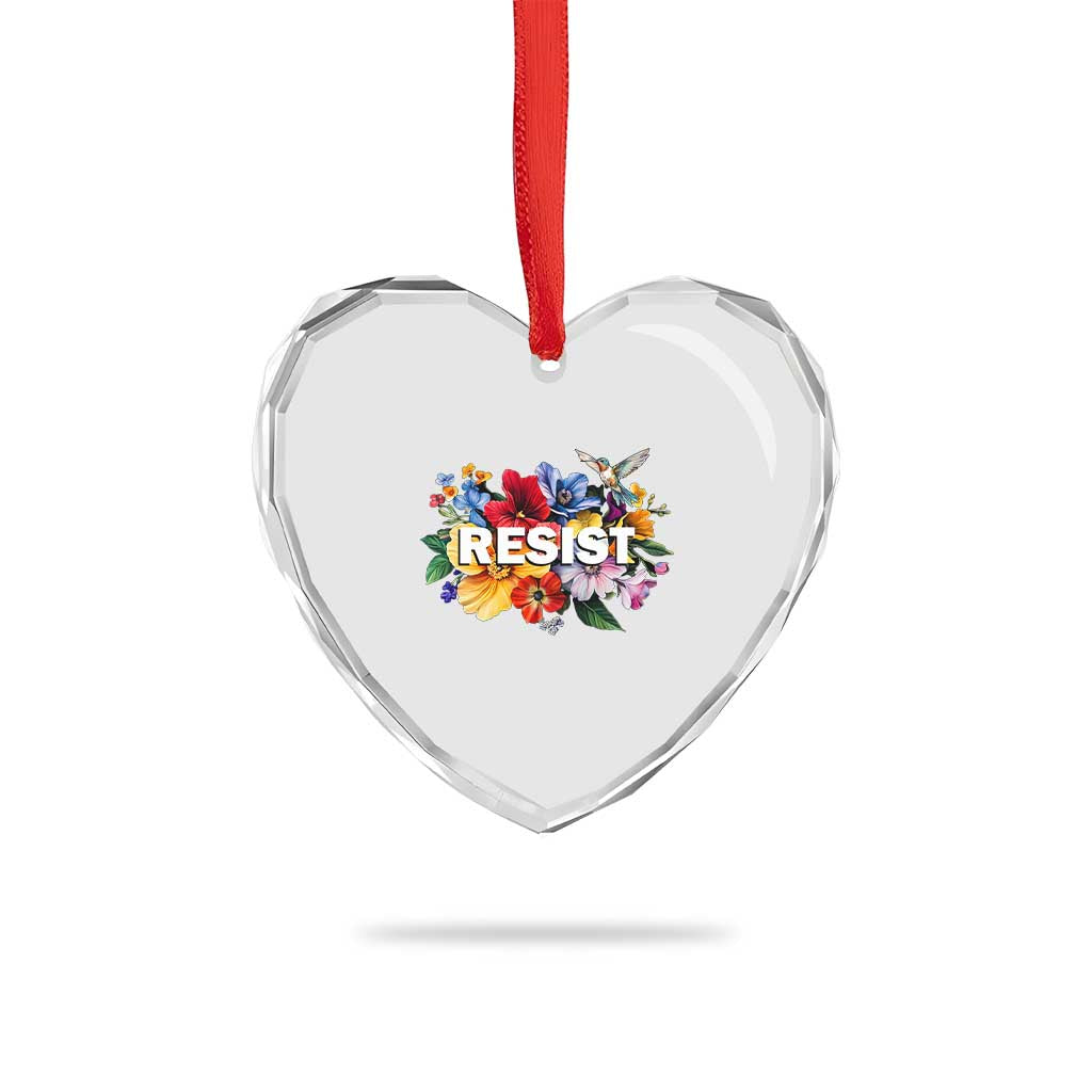 Resist Floral Heart Crystal Glass Ornament Retro Botanical Graphic TS02 Print Your Wear