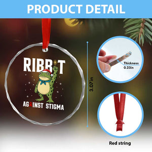 Resist Frog AIDS Awareness Christmas Crystal Glass Ornament Funny Portland Activist Meme HIV Support Red Ribbon TS14 Print Your Wear