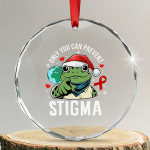 Resist Frog AIDS Awareness Christmas Crystal Glass Ornament Only You Can Prevent Stigma TS14 Transparent Glass 3'' Circle Print Your Wear