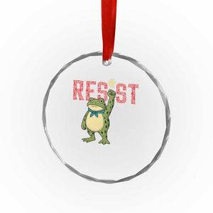 Resist Frog AIDS Awareness Crystal Glass Ornament Portland Activist Political Meme HIV Support Red Ribbon TS14 Print Your Wear