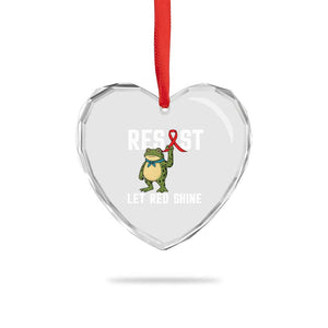 Resist Frog AIDS Awareness Heart Crystal Glass Ornament Funny Portland Activist Meme HIV Support Red Ribbon TS14 Print Your Wear