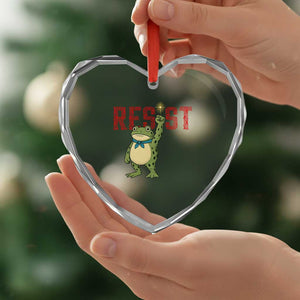 Resist Frog AIDS Awareness Heart Crystal Glass Ornament Portland Activist Political Meme HIV Support Red Ribbon TS14 Print Your Wear