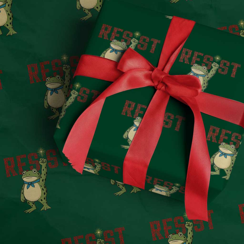 Resist Frog AIDS Awareness Wrapping Paper Roll Portland Activist Political Meme HIV Support Red Ribbon TS14 Green Print Your Wear