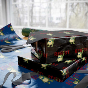 Resist Frog AIDS Awareness Wrapping Paper Roll Portland Activist Political Meme HIV Support Red Ribbon TS14 Black Print Your Wear