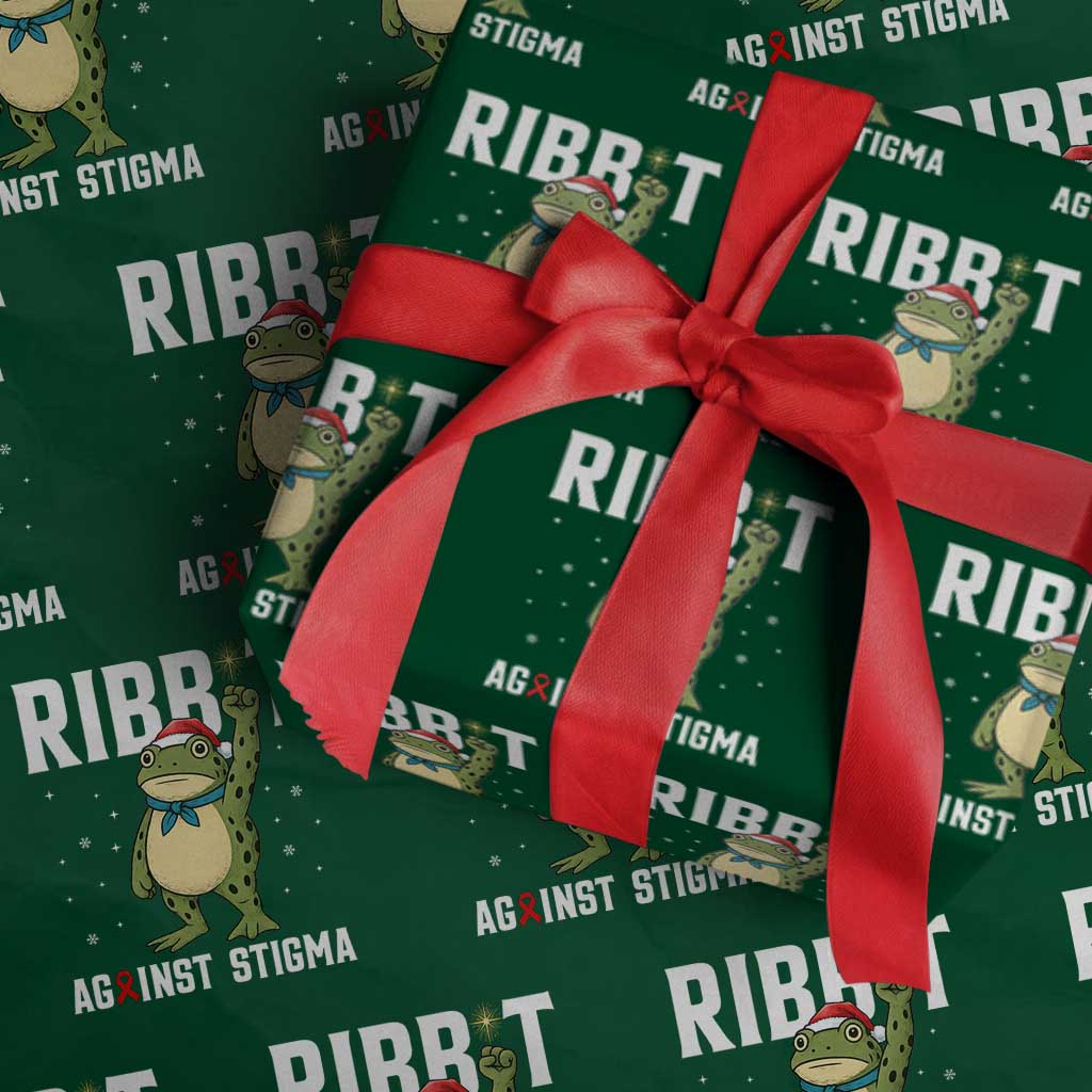Resist Frog AIDS Awareness Xmas Wrapping Paper Roll Funny Portland Activist Meme HIV Support Red Ribbon TS14 Green Print Your Wear