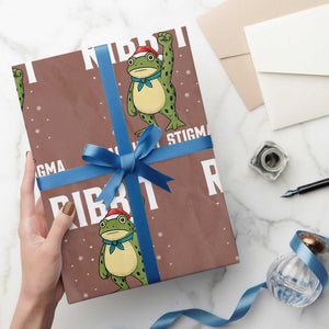 Resist Frog AIDS Awareness Xmas Wrapping Paper Roll Funny Portland Activist Meme HIV Support Red Ribbon TS14 Mocha Print Your Wear