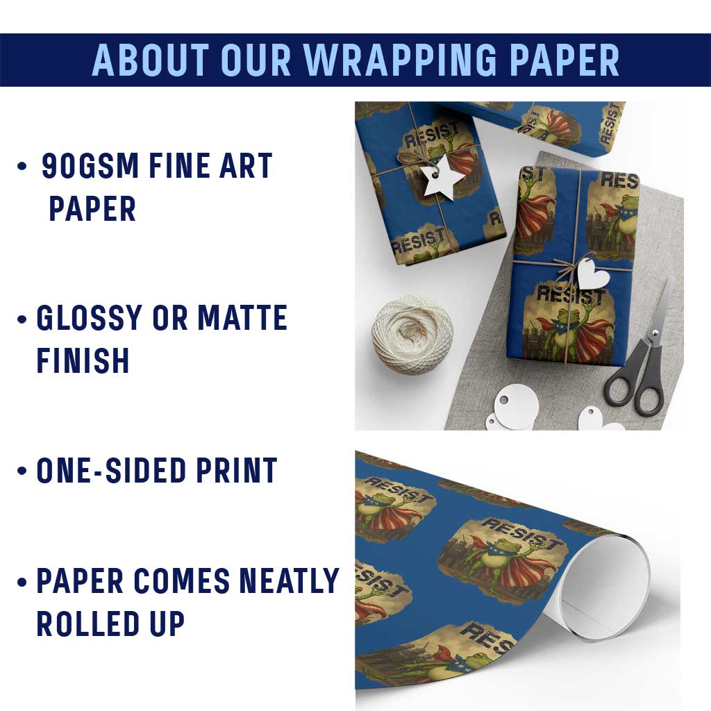 Resist Frog Christian Xmas Wrapping Paper Roll Funny Polittical 2025 Meme TS14 Print Your Wear