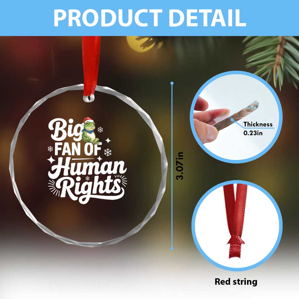 Resist Frog Christmas Crystal Glass Ornament Big Fan Of Human Rights Political Meme TS14 Print Your Wear