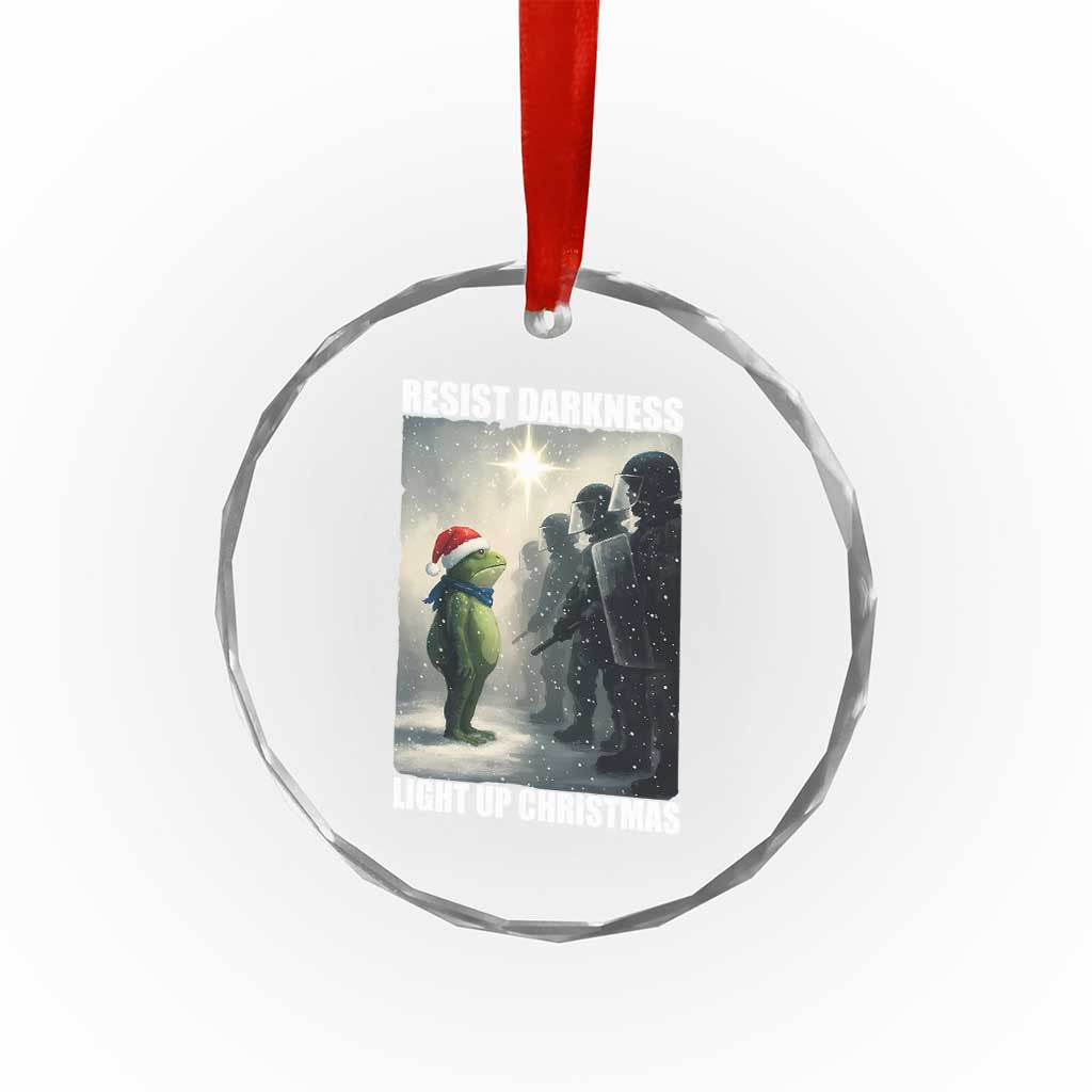 Resist Frog Christmas Crystal Glass Ornament Funny Portland Protest ICE Activist Meme TS14 Print Your Wear