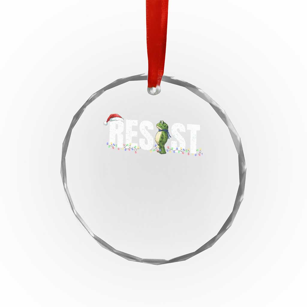 Resist Frog Christmas Crystal Glass Ornament Funny Portland Protest ICE Activist Meme 2025 TS14 Print Your Wear