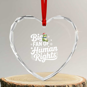 Resist Frog Christmas Heart Crystal Glass Ornament Big Fan Of Human Rights Political Meme TS14 Transparent Glass 3'' Heart Print Your Wear