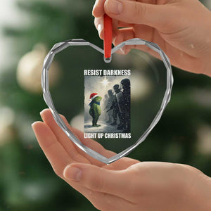 Resist Frog Christmas Heart Crystal Glass Ornament Funny Portland Protest ICE Activist Meme TS14 Print Your Wear