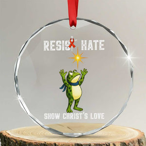 Resist Frog Crystal Glass Ornament Christian HIV Awareness Red Ribbon TS14 Transparent Glass 3'' Circle Print Your Wear
