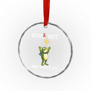Resist Frog Crystal Glass Ornament Christian HIV Awareness Red Ribbon TS14 Print Your Wear