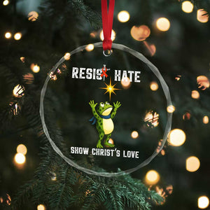 Resist Frog Crystal Glass Ornament Christian HIV Awareness Red Ribbon TS14 Print Your Wear
