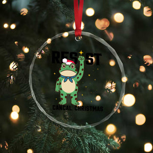 Resist Frog Crystal Glass Ornament Funny Portland Protest ICE Activist Meme TS14 Print Your Wear