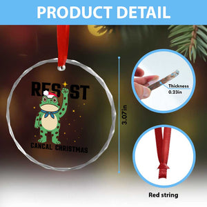 Resist Frog Crystal Glass Ornament Funny Portland Protest ICE Activist Meme TS14 Print Your Wear