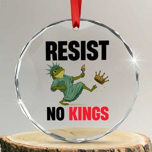 Resist Frog Crystal Glass Ornament No Kings In America Political 2025 TS14 Transparent Glass 3'' Circle Print Your Wear