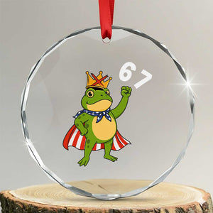 Resist Frog Crystal Glass Ornament Super American 67 Six Seven Meme TS14 Transparent Glass 3'' Circle Print Your Wear