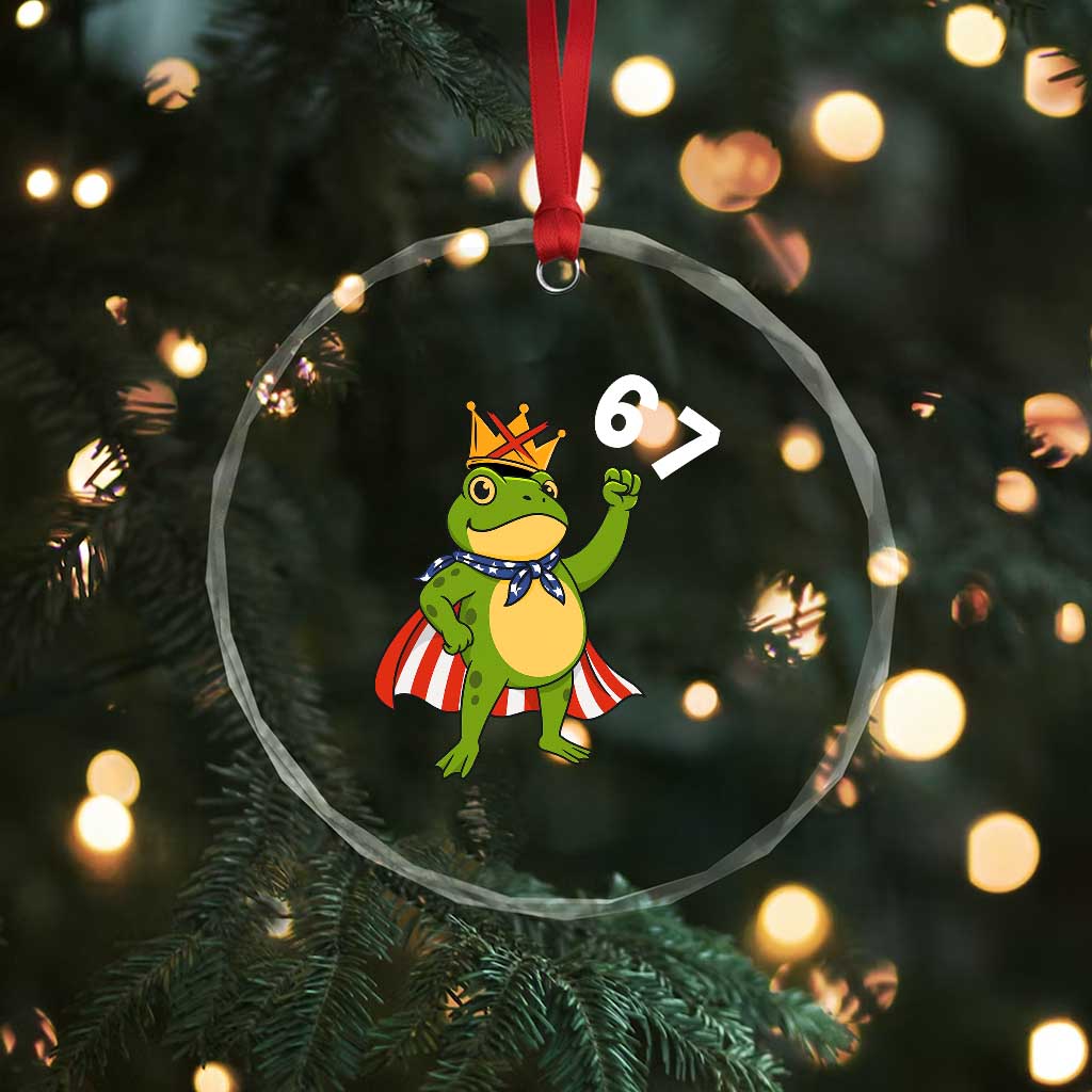 Resist Frog Crystal Glass Ornament Super American 67 Six Seven Meme TS14 Print Your Wear