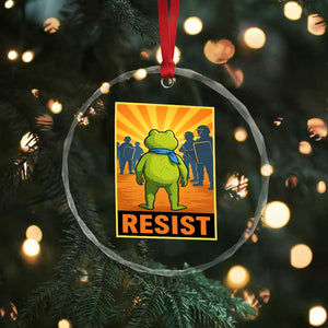 Resist Frog Graphic Crystal Glass Ornament Protest Stand Against Fascism TS02 Print Your Wear