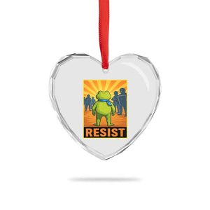 Resist Frog Graphic Heart Crystal Glass Ornament Protest Stand Against Fascism TS02 Print Your Wear