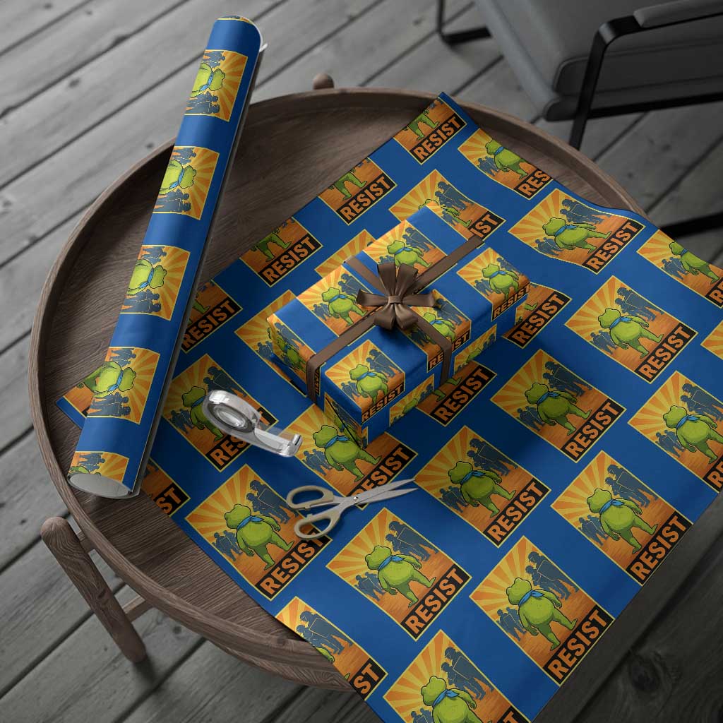 Resist Frog Graphic Wrapping Paper Roll Protest Stand Against Fascism TS02 Blue Print Your Wear