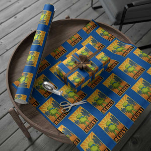 Resist Frog Graphic Wrapping Paper Roll Protest Stand Against Fascism TS02 Blue Print Your Wear