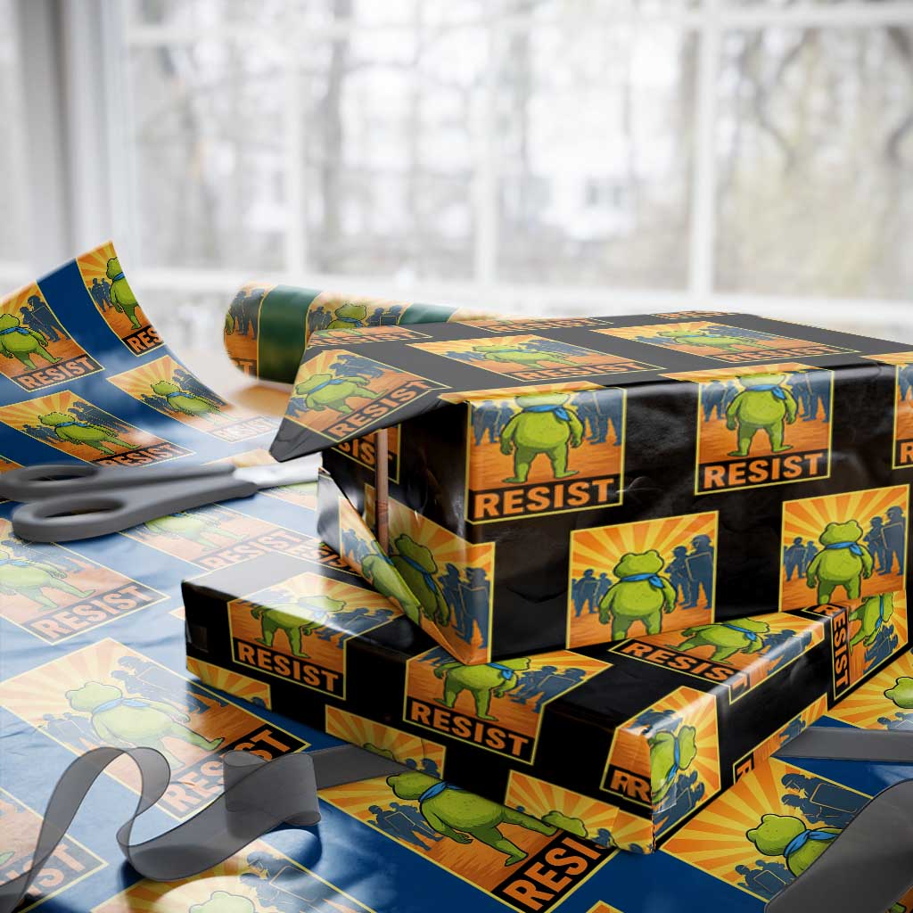 Resist Frog Graphic Wrapping Paper Roll Protest Stand Against Fascism TS02 Black Print Your Wear