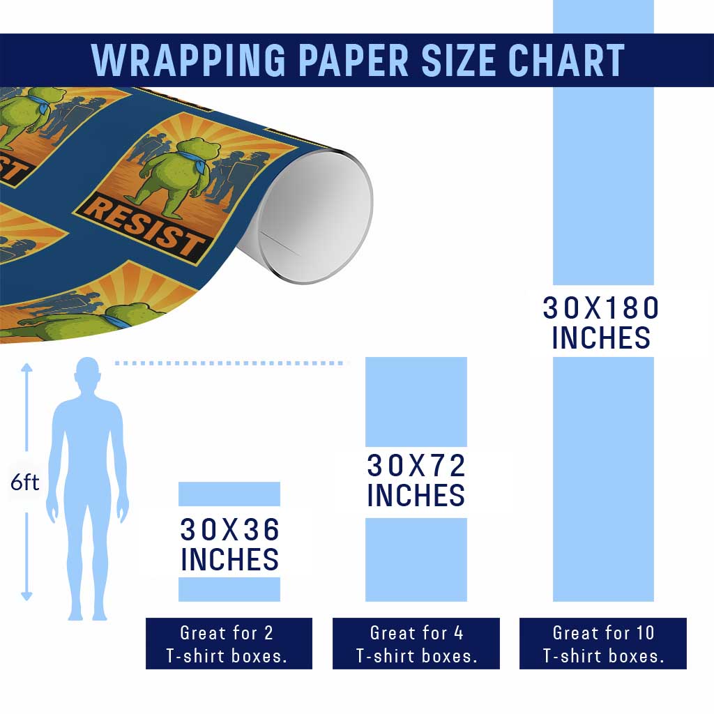 Resist Frog Graphic Wrapping Paper Roll Protest Stand Against Fascism TS02 Print Your Wear