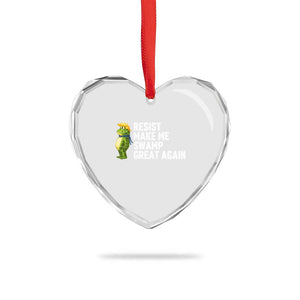 Resist Frog Heart Crystal Glass Ornament Funny Polittical 2025 Meme TS14 Print Your Wear