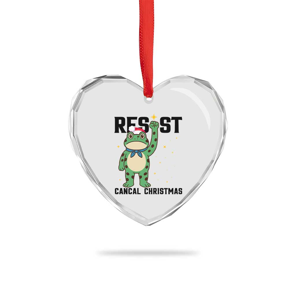 Resist Frog Heart Crystal Glass Ornament Funny Portland Protest ICE Activist Meme TS14 Print Your Wear