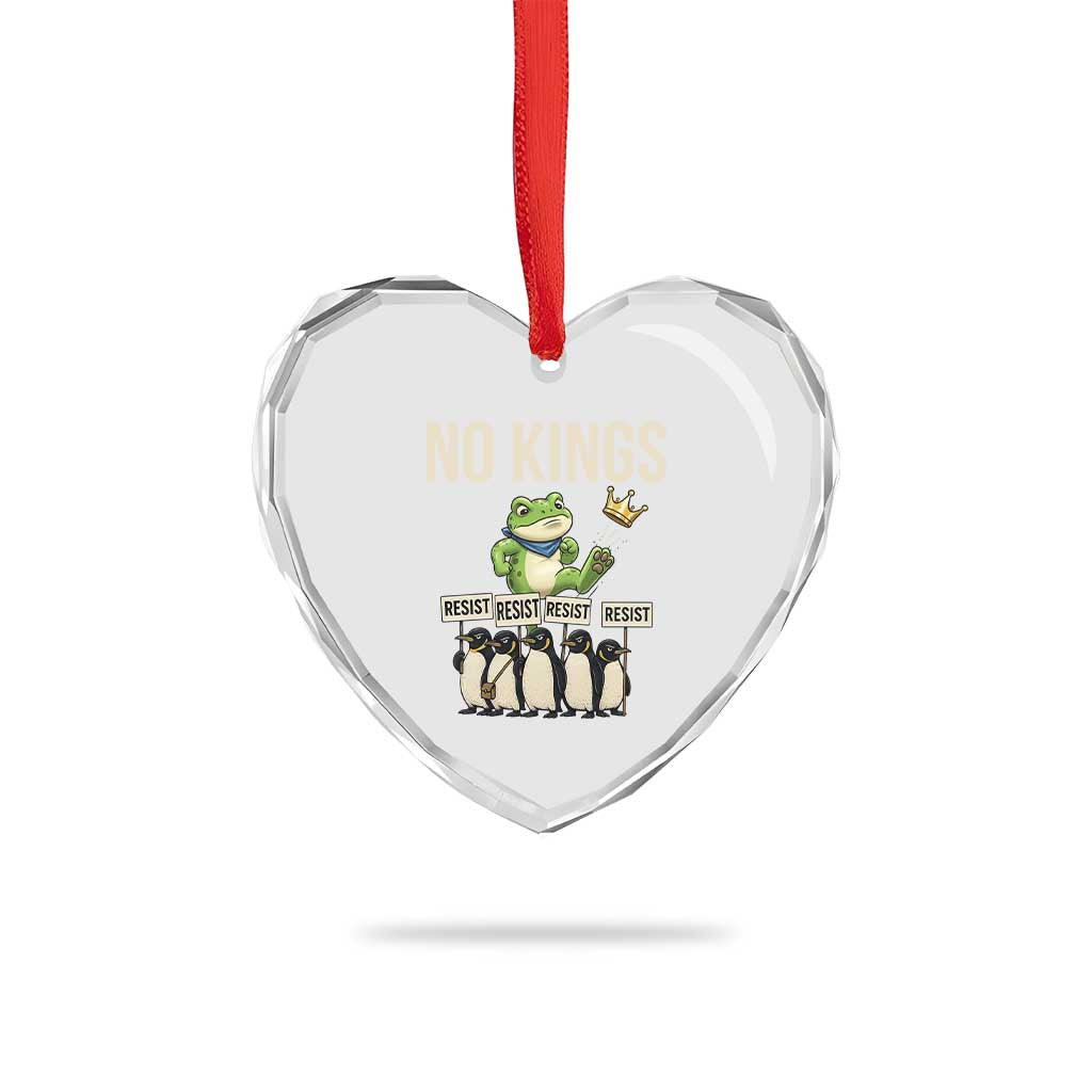 Resist Frog Heart Crystal Glass Ornament No Kings Funny Portland Protest ICE Activist Meme TS14 Print Your Wear
