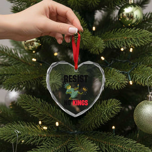 Resist Frog Heart Crystal Glass Ornament No Kings In America Political 2025 TS14 Print Your Wear