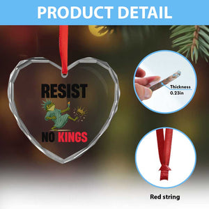 Resist Frog Heart Crystal Glass Ornament No Kings In America Political 2025 TS14 Print Your Wear