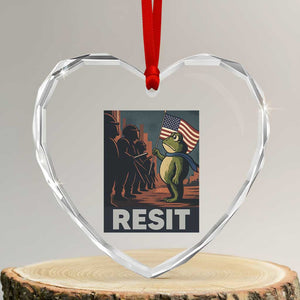 Resist Frog Heart Crystal Glass Ornament Portland Frog Activist America Political 2025 TS14 Transparent Glass 3'' Heart Print Your Wear