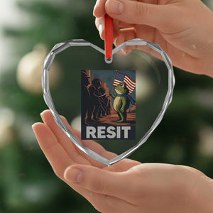 Resist Frog Heart Crystal Glass Ornament Portland Frog Activist America Political 2025 TS14 Print Your Wear