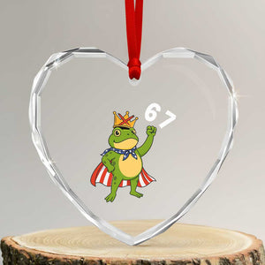 Resist Frog Heart Crystal Glass Ornament Super American 67 Six Seven Meme TS14 Transparent Glass 3'' Heart Print Your Wear