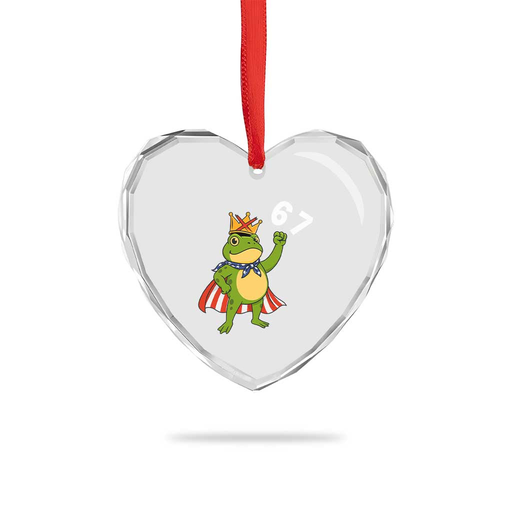 Resist Frog Heart Crystal Glass Ornament Super American 67 Six Seven Meme TS14 Print Your Wear