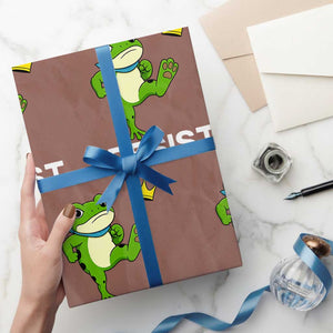 Resist Frog Kicking Crown Wrapping Paper Roll Funny No Kings In America Free Portland TS02 Mocha Print Your Wear