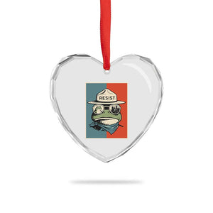 Resist Frog Meme Heart Crystal Glass Ornament Portland Vintage Aesthetic Gift TS12 Print Your Wear