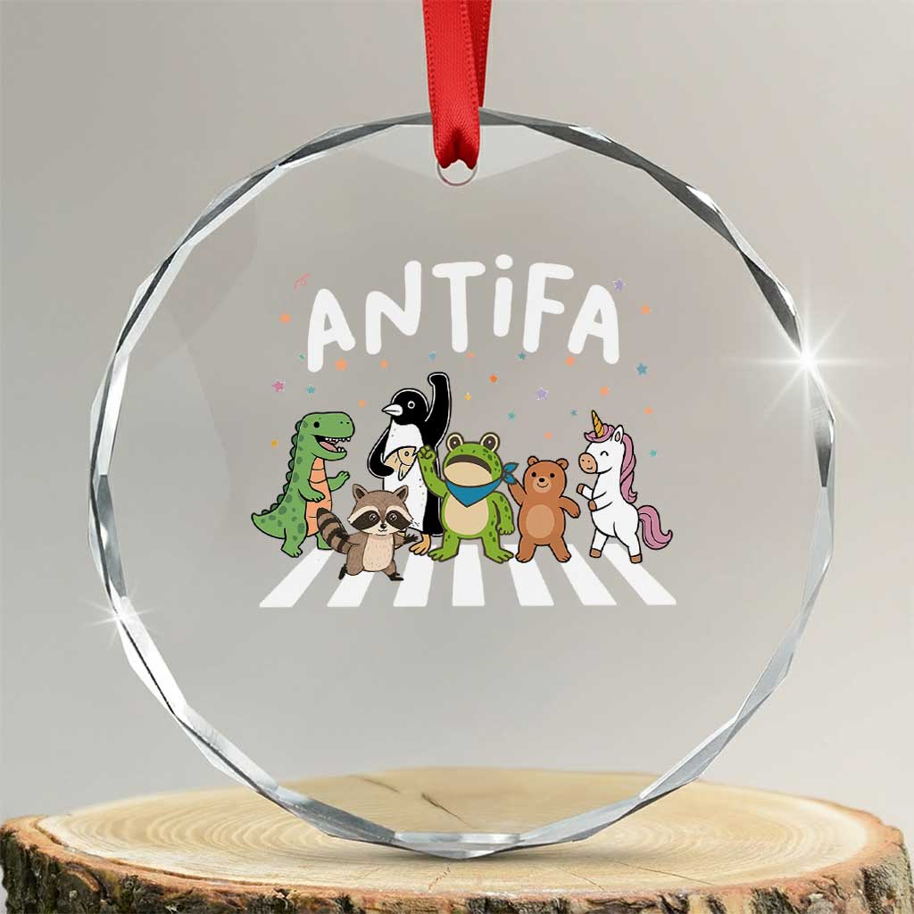 Resist Frog Protest Crystal Glass Ornament Antifa Inflatable Costume Portland Frog Political Satire - Print Your Wear