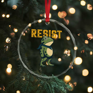 Resist Frog Protest Crystal Glass Ornament Free Portland Political Satire TS02 Print Your Wear