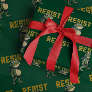 Resist Frog Protest Wrapping Paper Roll Free Portland Political Satire TS02 Green Print Your Wear
