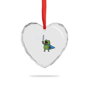 Resist Frog Warrior Heart Crystal Glass Ornament Funny Rebel Meme Gift TS12 Print Your Wear