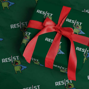 Resist Frog Warrior Wrapping Paper Roll Funny Rebel Meme Gift TS12 Green Print Your Wear