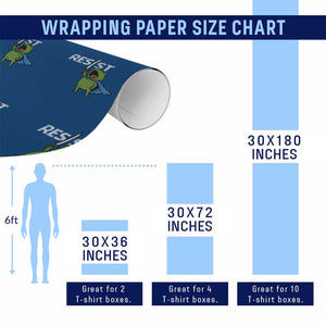 Resist Frog Warrior Wrapping Paper Roll Funny Rebel Meme Gift TS12 Print Your Wear